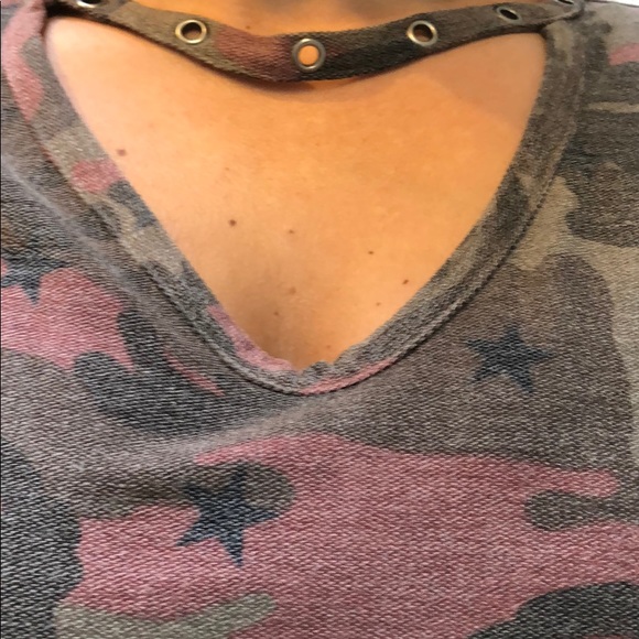 CAMO IN MAUVE PRINT TEE CHOKER DRESS - Picture 5 of 6